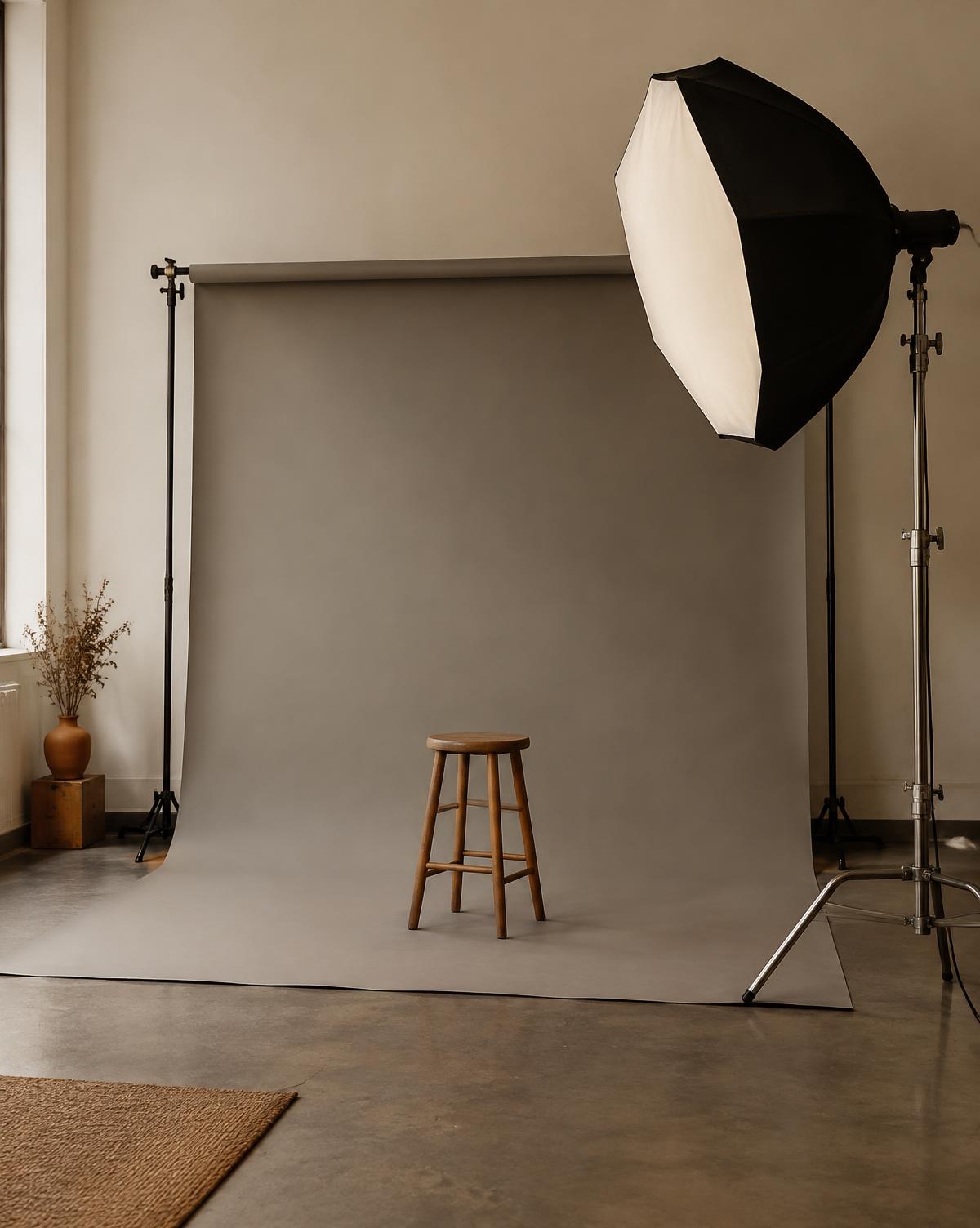 Fotografický set s pozadím a softboxom